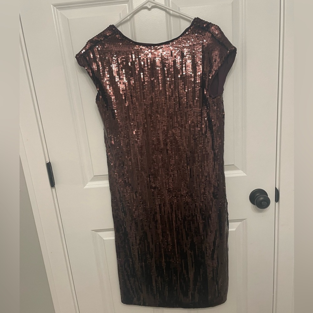 Sequin shift dress, low back, new with tags.
